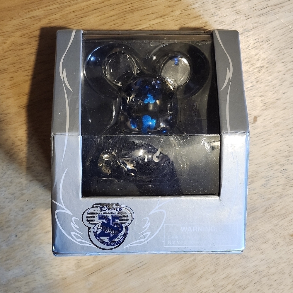 Vinylmation 25th Anniversary Mickey Mouse Figure - Clear Vinyl with Blue Sequin